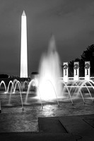 World War II Memorial at Night with Washington Monument